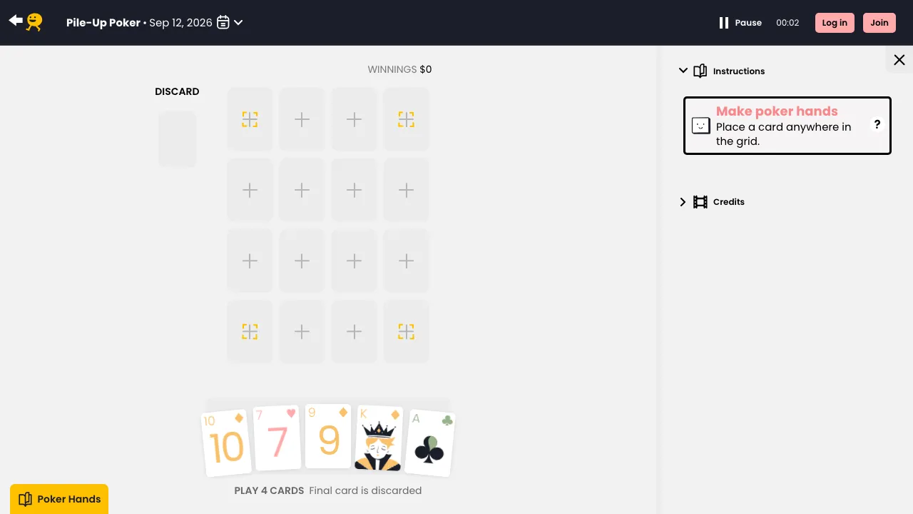 Puzzmo - Pile-Up Poker screenshot 1