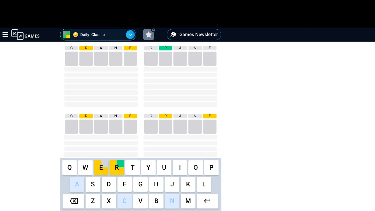Quordle screenshot 2