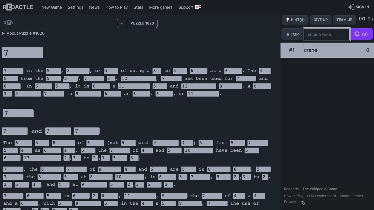 Redactle screenshot 1