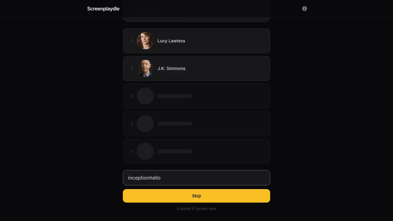 Screenplaydle screenshot 3