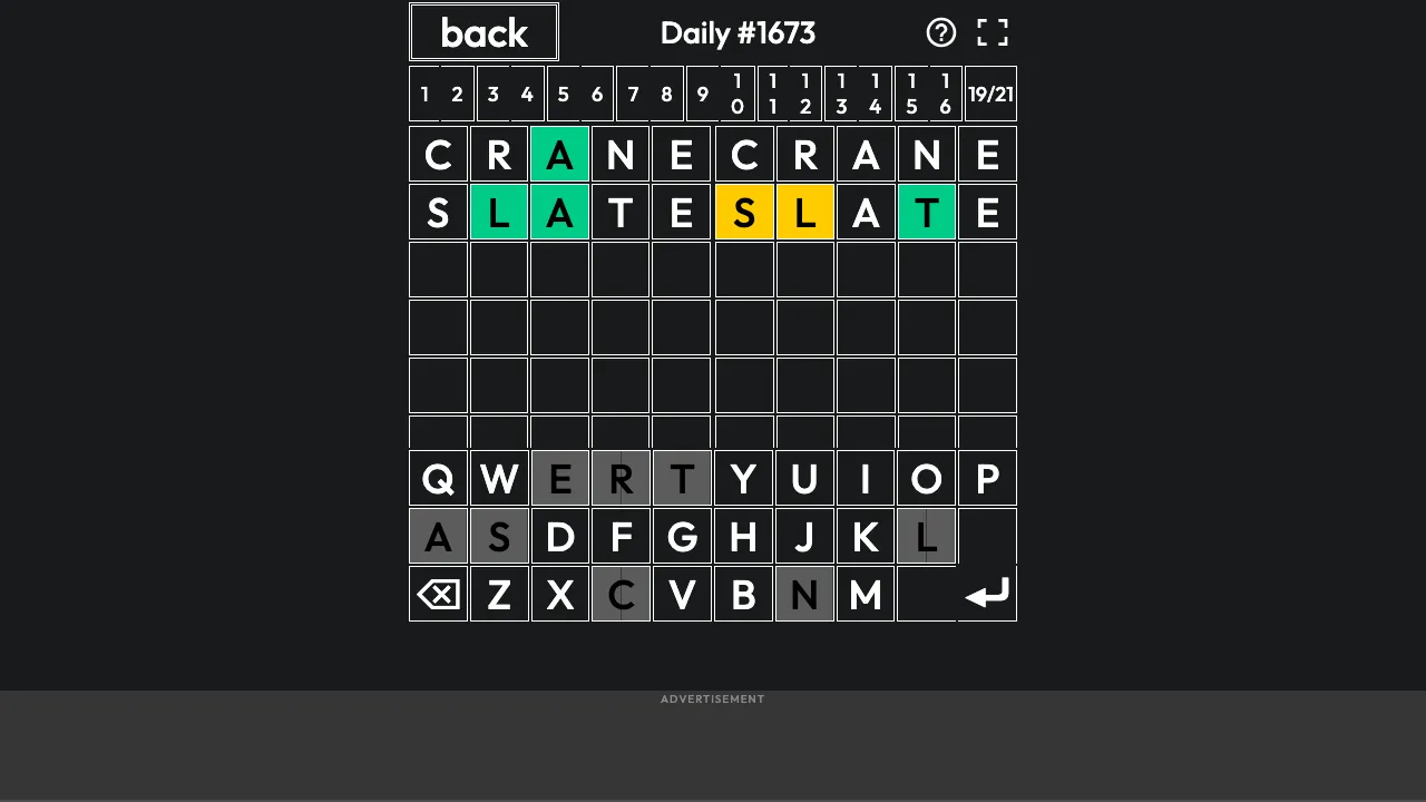 Sedecordle screenshot 2