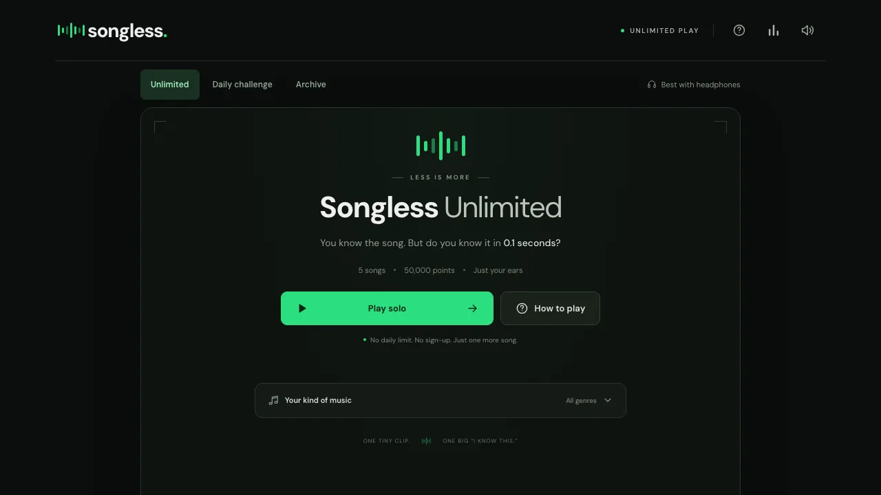 Songless Unlimited screenshot 1