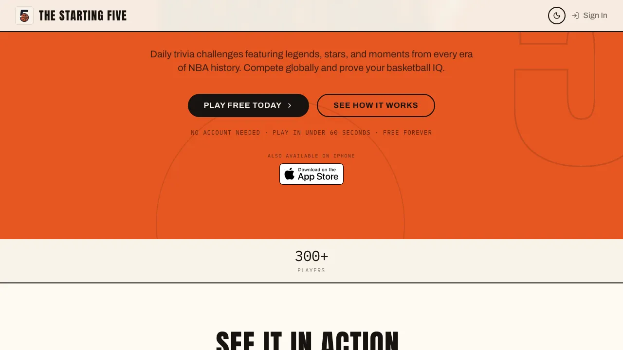 Starting 5 Trivia screenshot 1