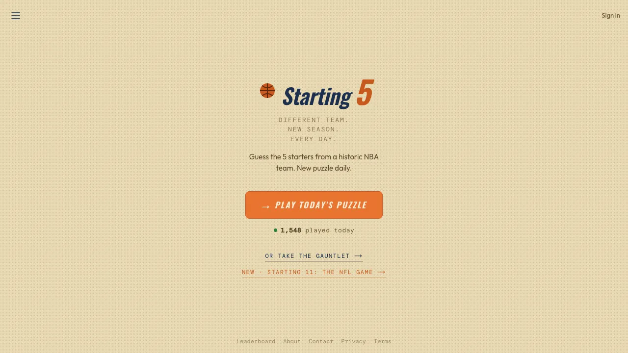Starting 5 screenshot 1