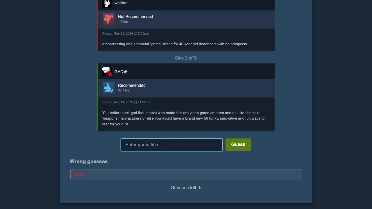 steamdle.com screenshot 1