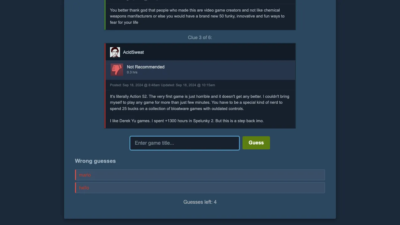 steamdle.com screenshot 2