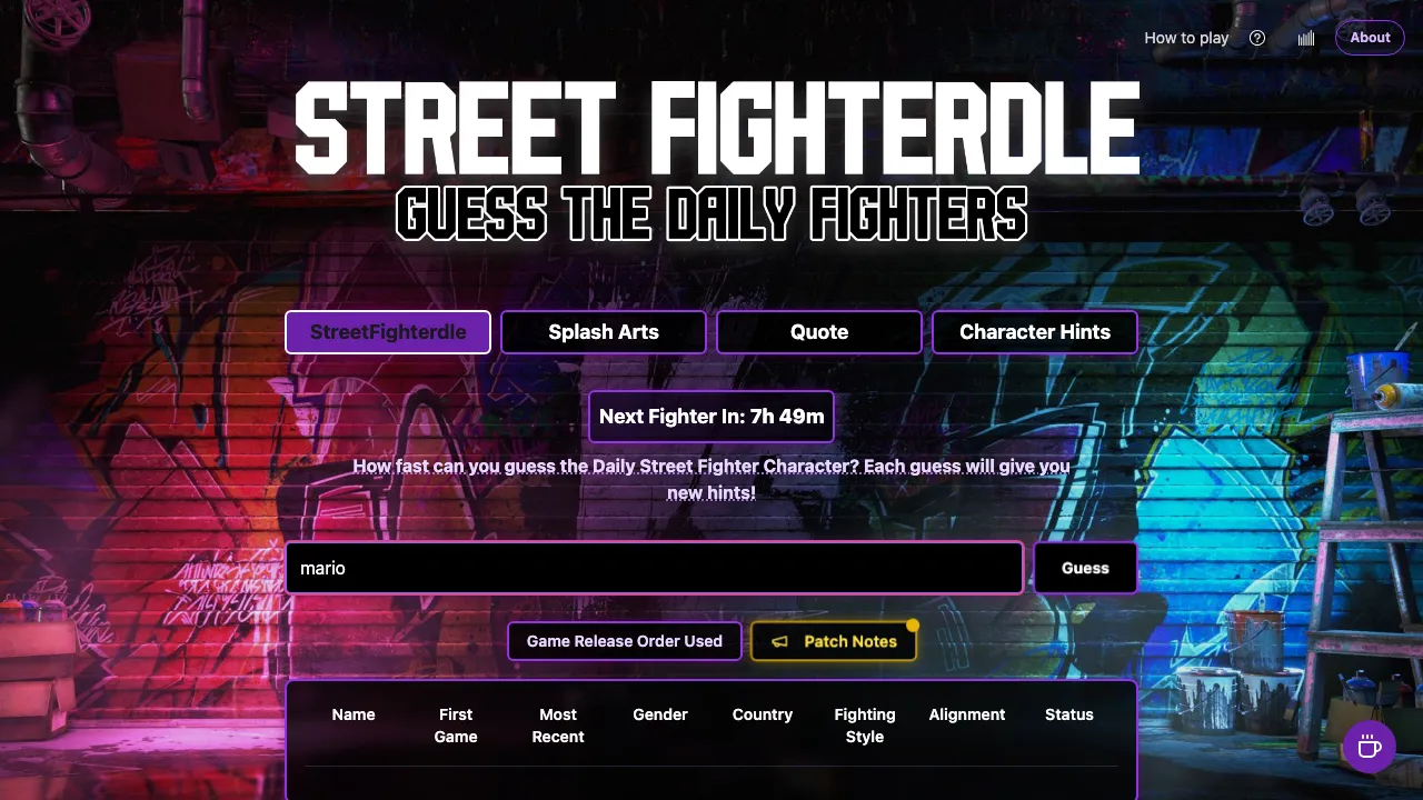 Streetfighterdle screenshot 1