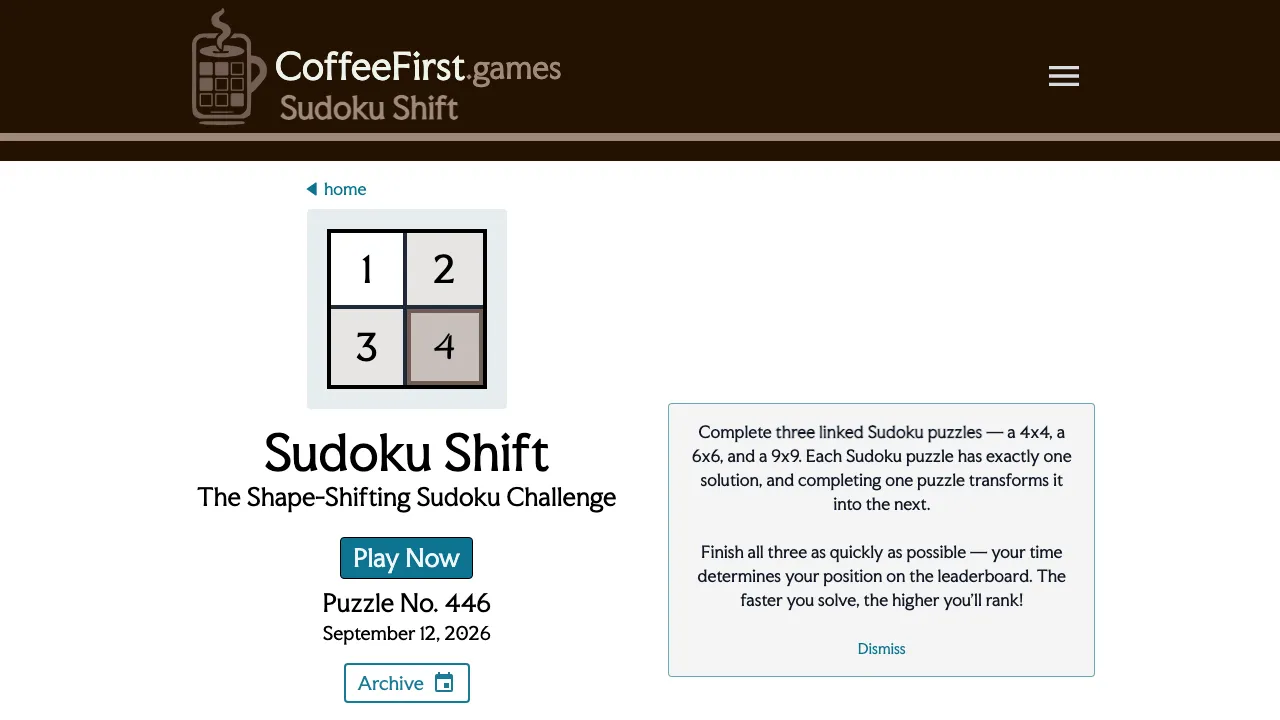 Sudoku Shift screenshot 1