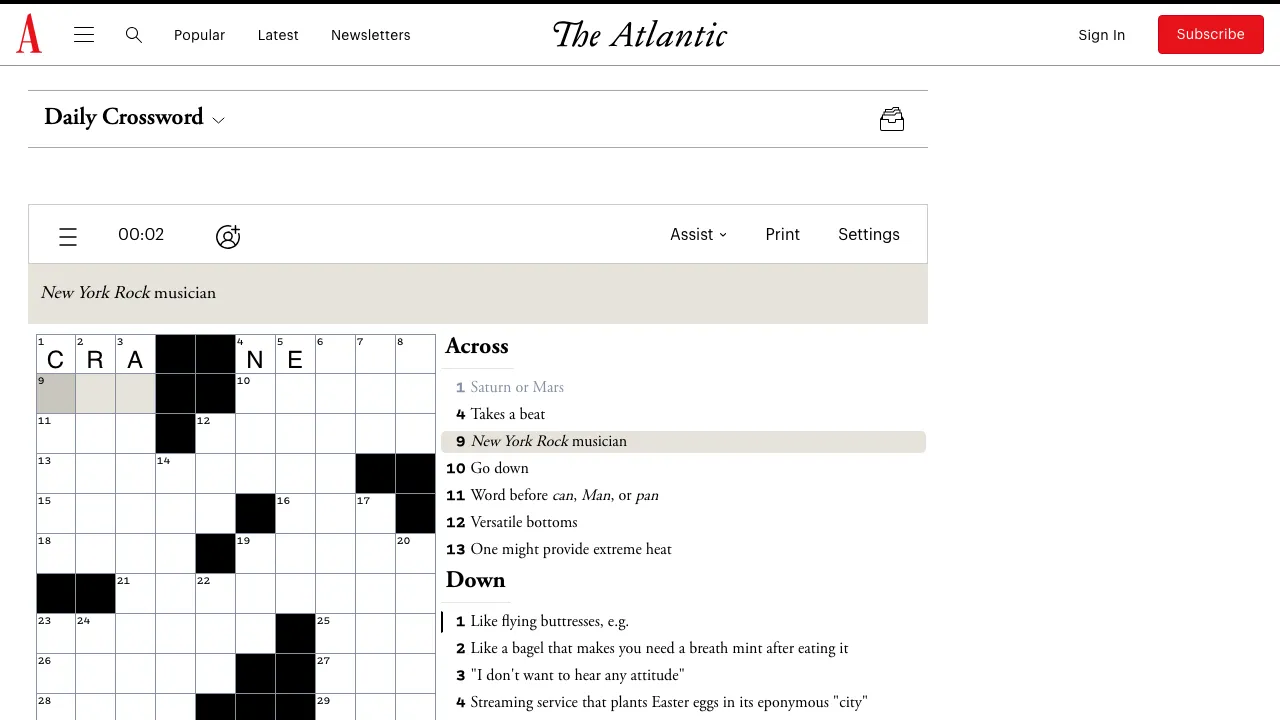 The Atlantic Crossword screenshot 1