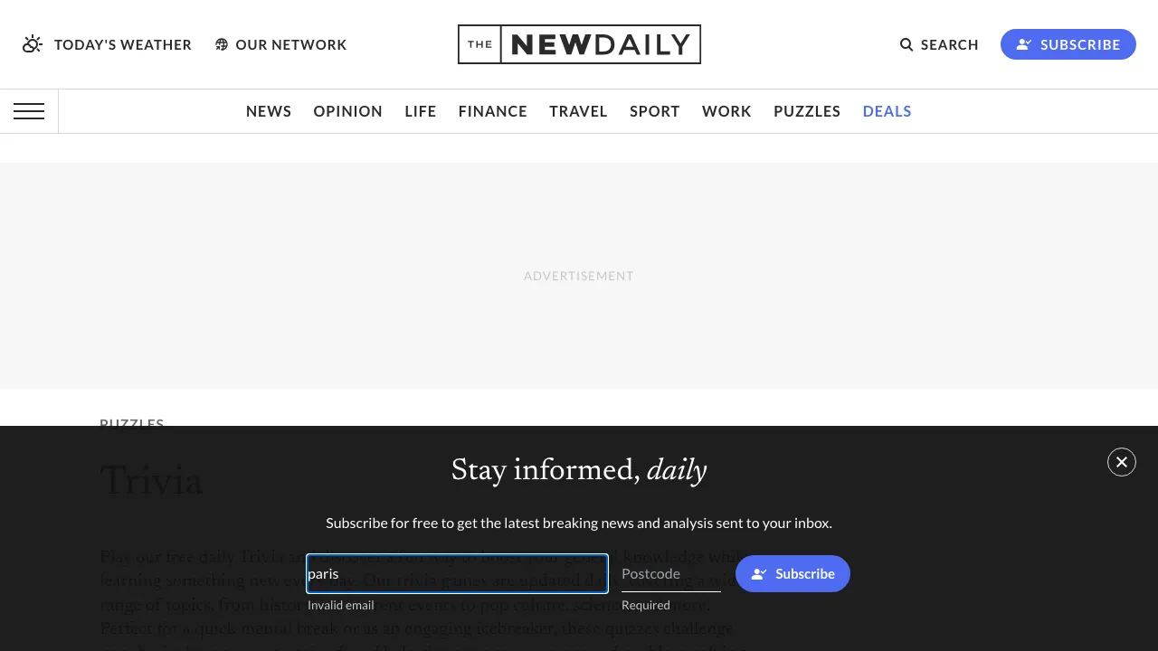 The New Daily - Trivia screenshot 1