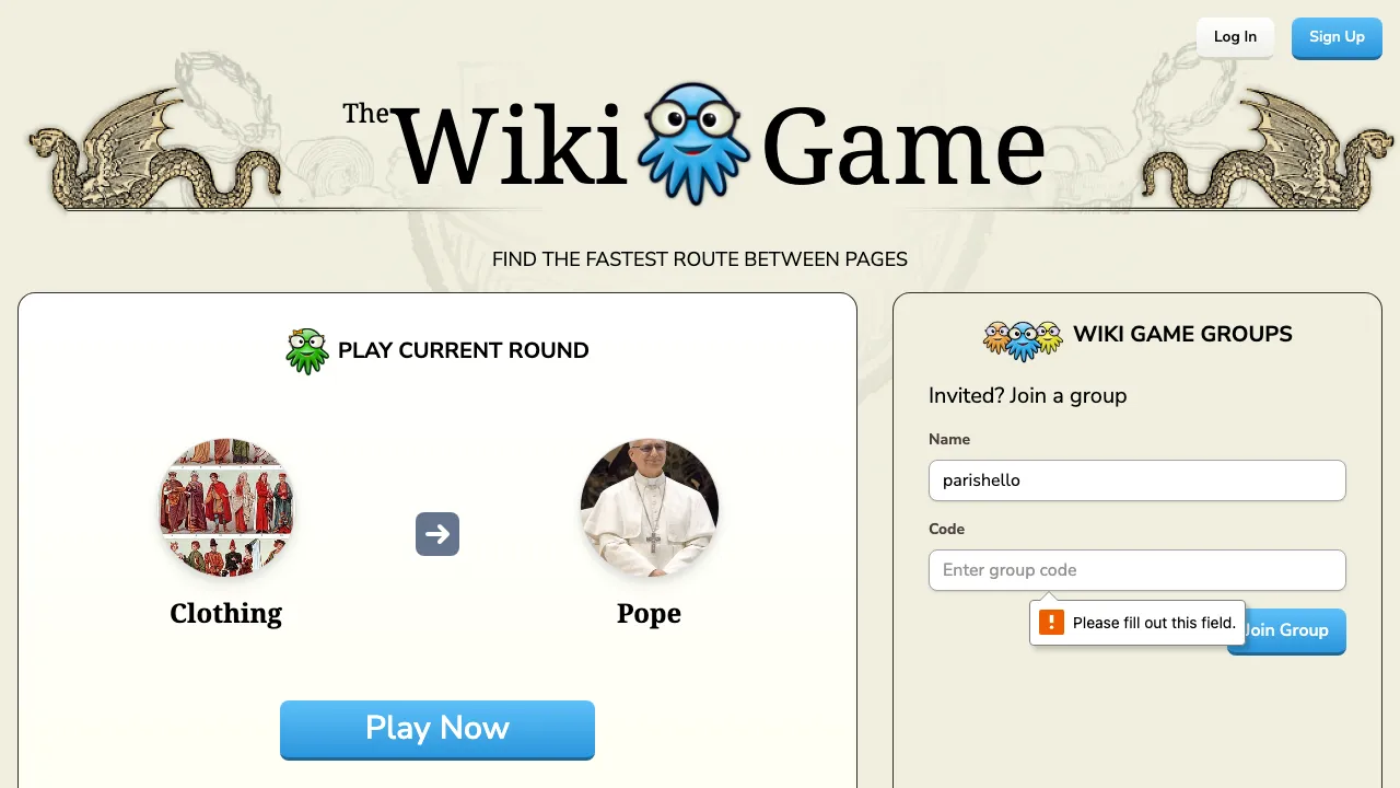 The Wiki Game screenshot 2
