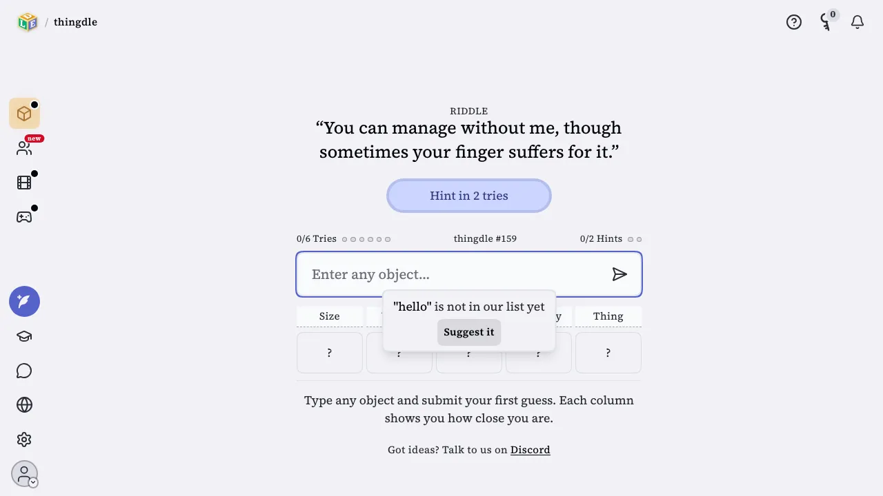 Thingdle screenshot 1