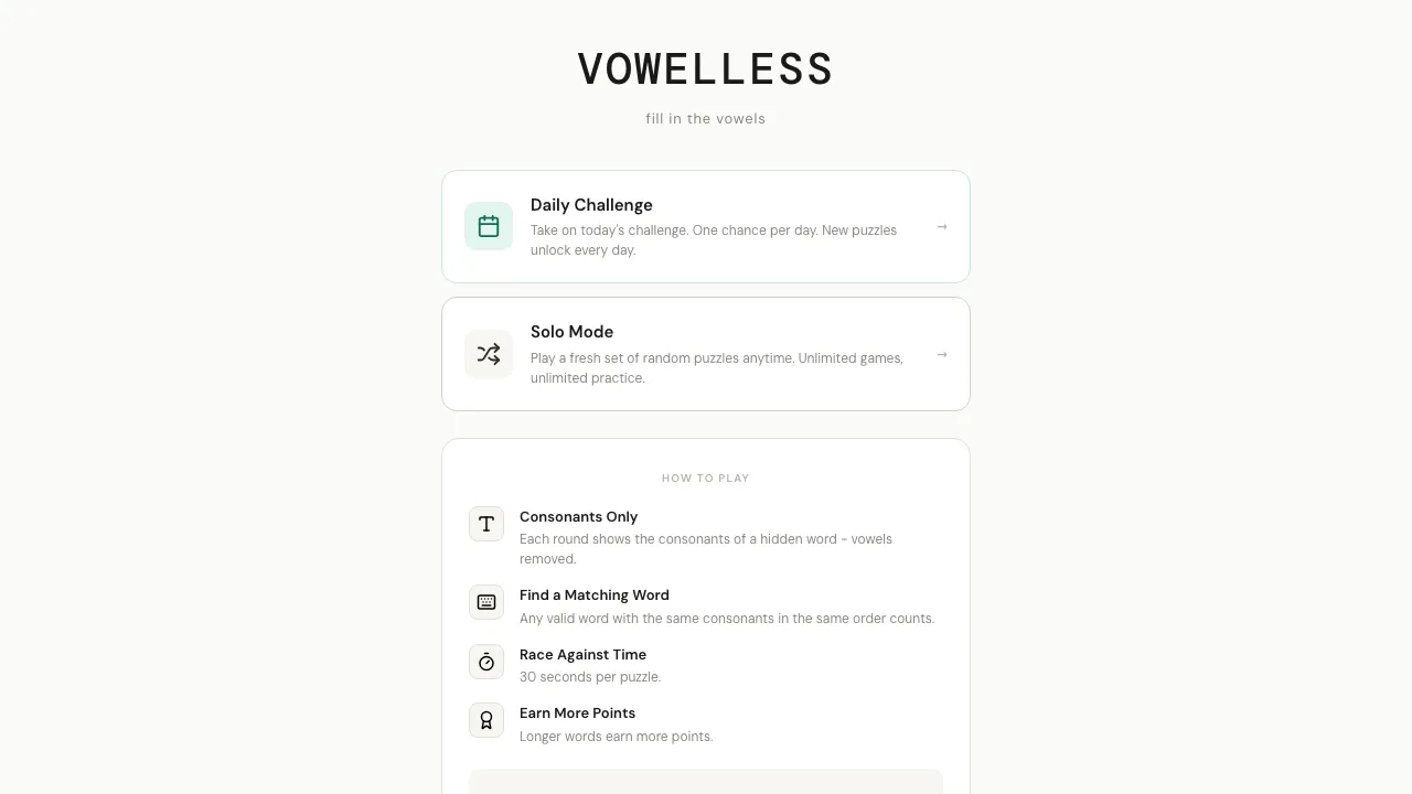 Vowelless cover