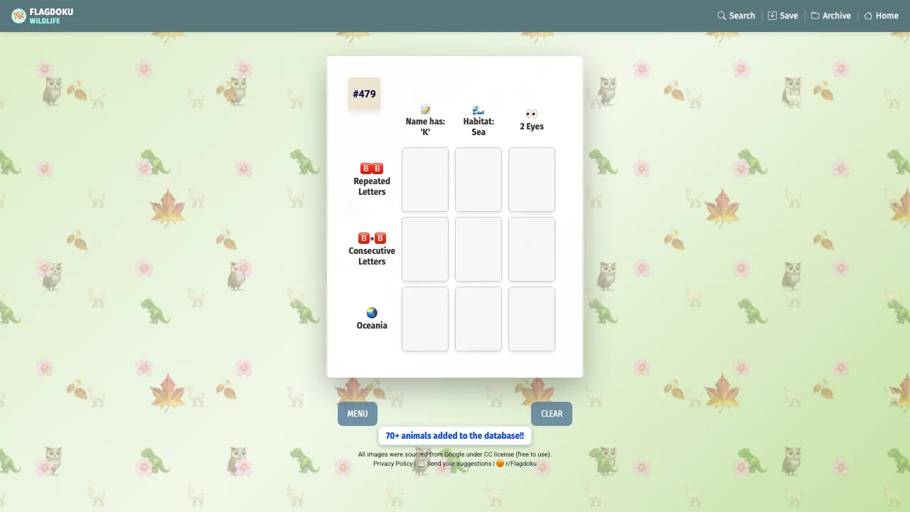 Wildlife Sudoku screenshot 1