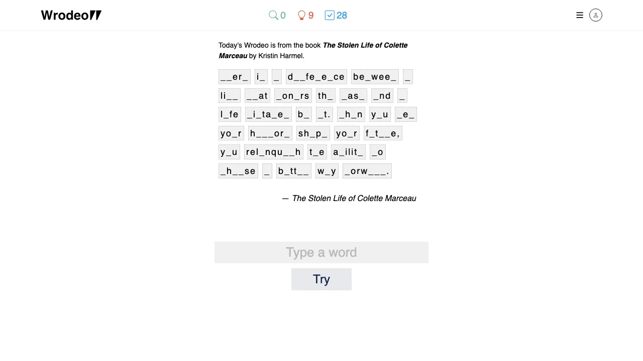 Wrodeo screenshot 1
