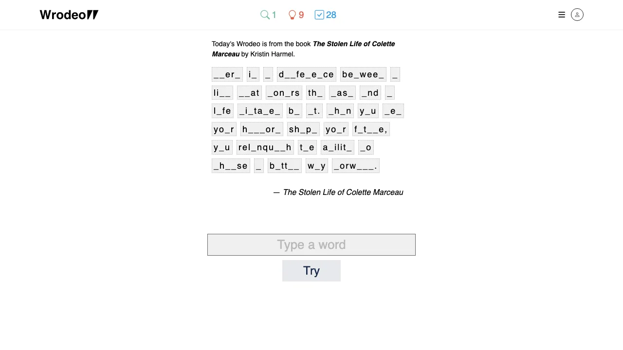 Wrodeo screenshot 2